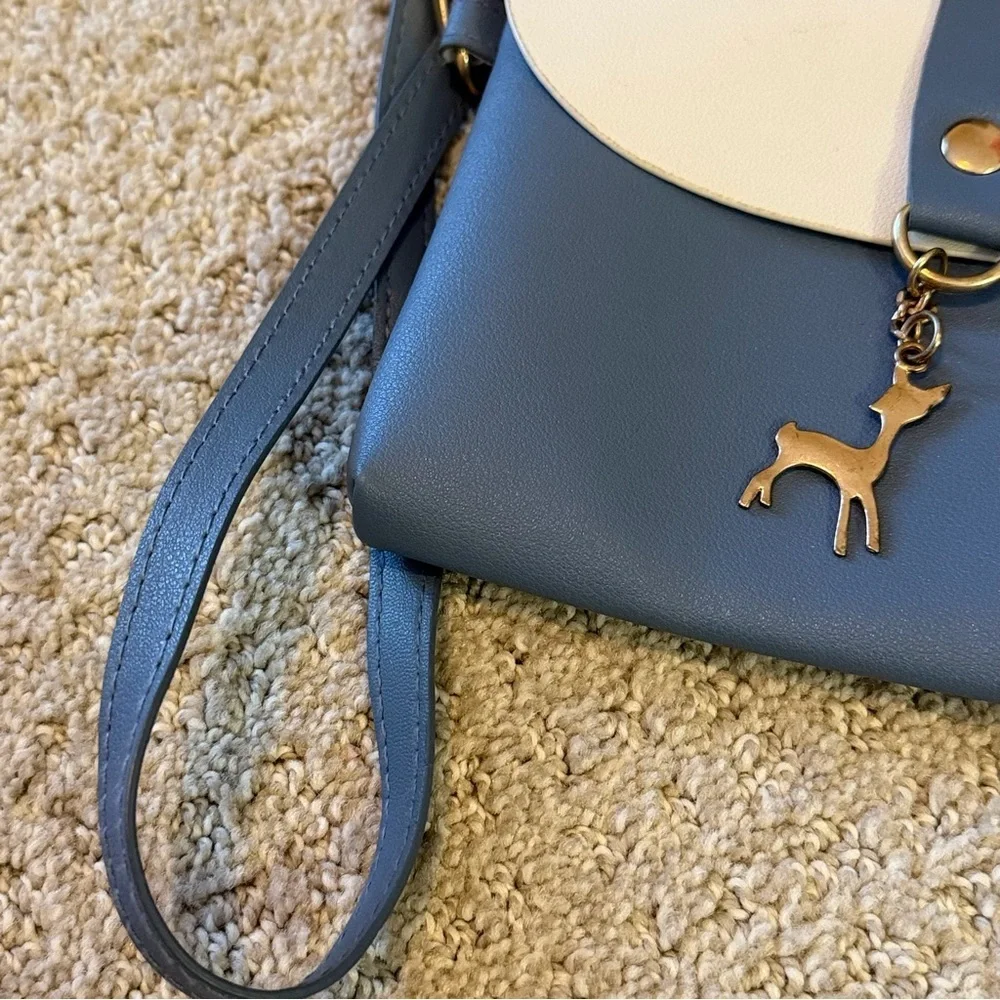 Aisparky Girls Women Blue Small Crossbody Faux Leather Deer Pendant Holiday Fall